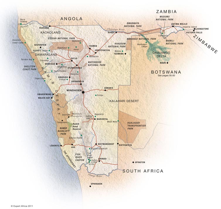 Map of Namibia – an