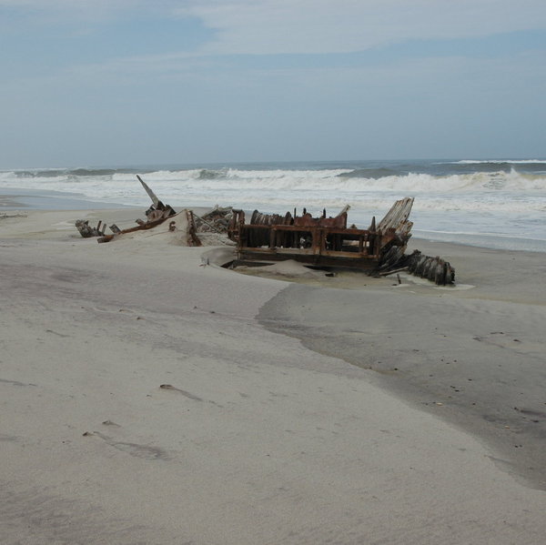 Wrecks are scattered along the coastline, where fog is an everyday occurence.