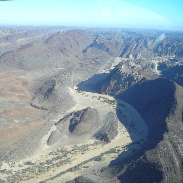 Ephemeral rivers wind through the mountains.