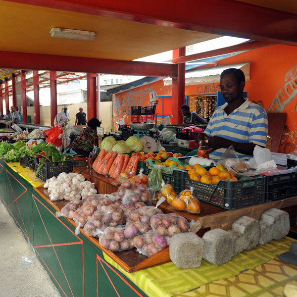 ...with its bustling markets...