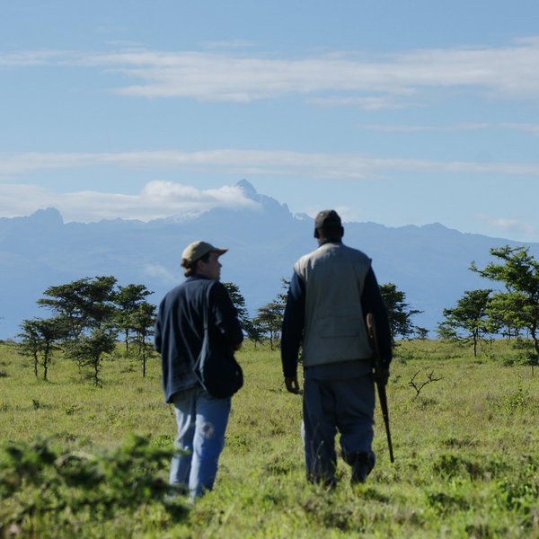 Bush walks are invariably conducted with armed guides, as here on El Karama.