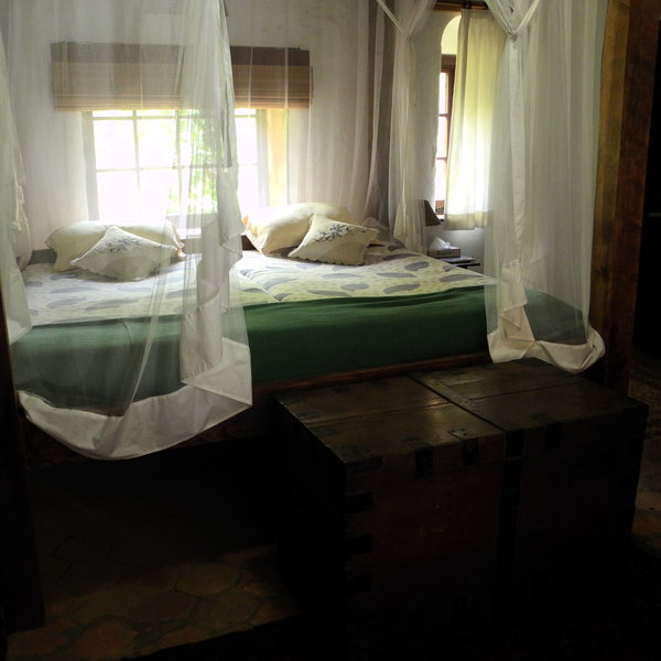 The manor offers room for eight guests…