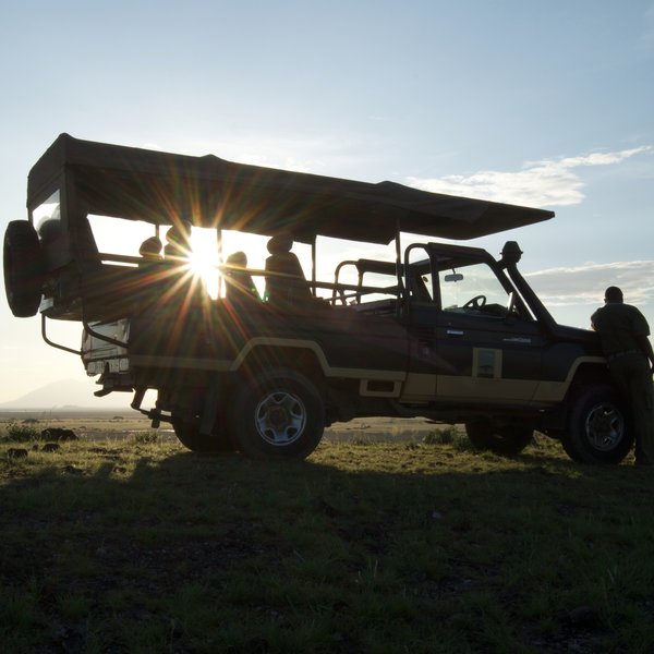 Wildlife-viewing and bird-watching in Amboseli National Park is usually conducted in a 4x4…