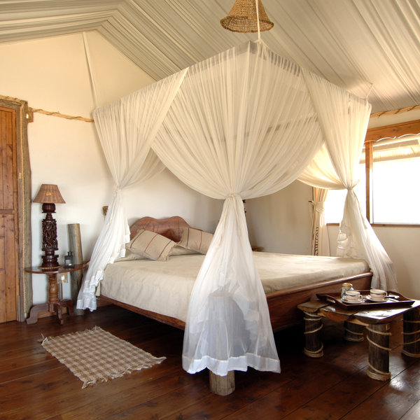 Each chalet has views overlooking the Indian Ocean.