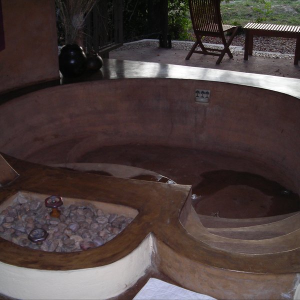 The bath is large enough to act as a plunge pool in the hot summer months...