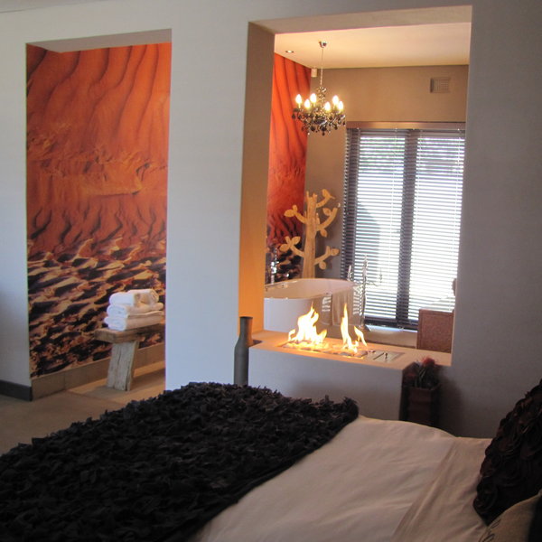 Each suite is themed around a region of Namibia: this one around the Namib...