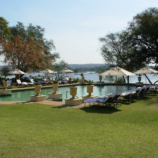 Enjoy views over the mighty Zambezi from the lovely pool.