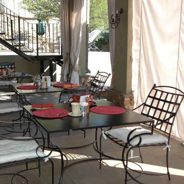 Delicious lunches and dinners are served on the verandah...
