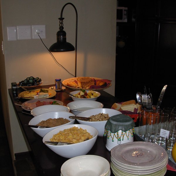 Breakfast is included in the accommodation cost with cold or hot dish options.
