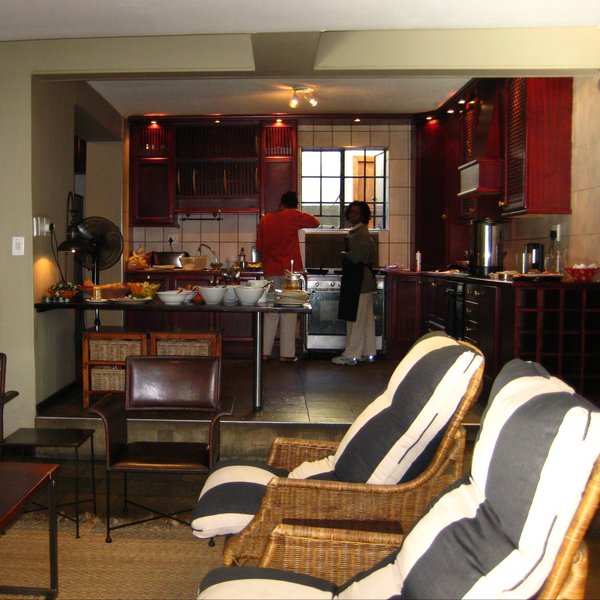 Guests can even watch the food being prepared in the kitchen.
