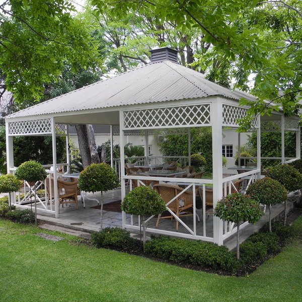 ...overlooking the beautiful garden.