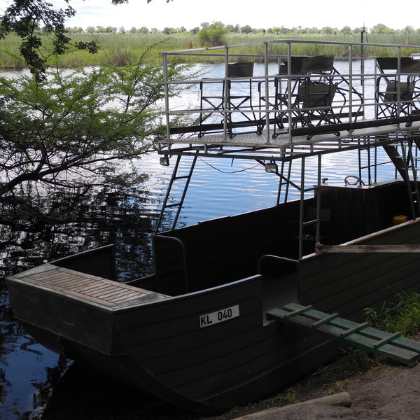 Double-decker boat cruises take you along the Kwando River...