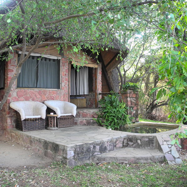 The two larger honeymoon tents each have their own outdoor patio with a small plunge pool.