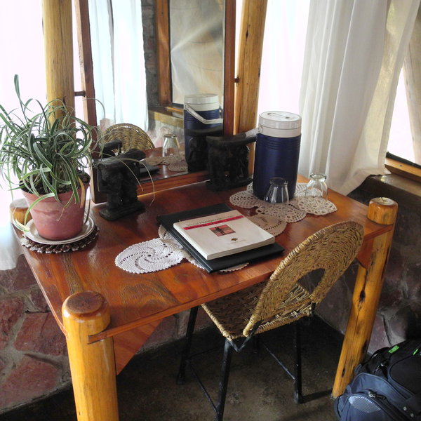 ... and a table with some reading material.