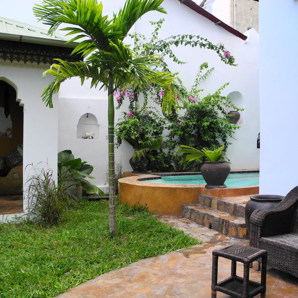 A small garden acts like an oasis away from the streets of Stone Town...