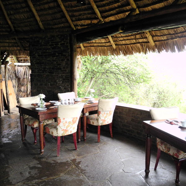 The dining room is very simple in design with open sides...