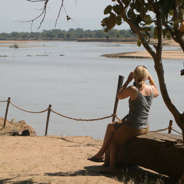 ... offering great views over the Luangwa River...