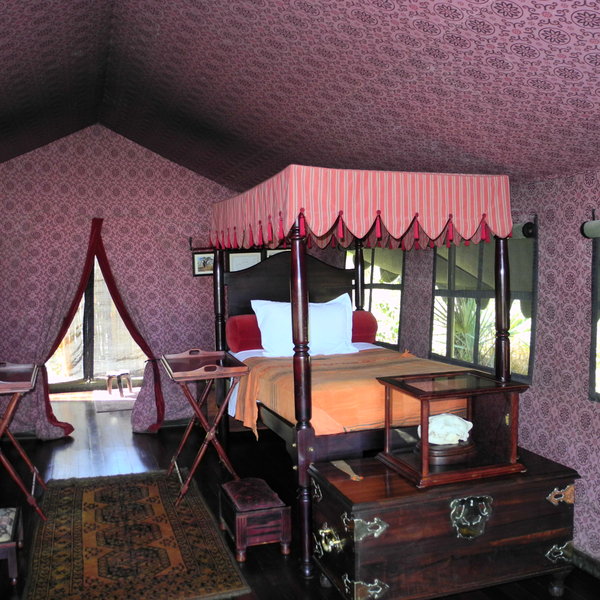 Inside, the tents are comfortably furnished....