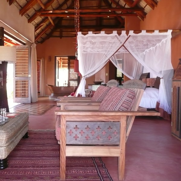 Inside - the spacious rooms are decorated in North African style...