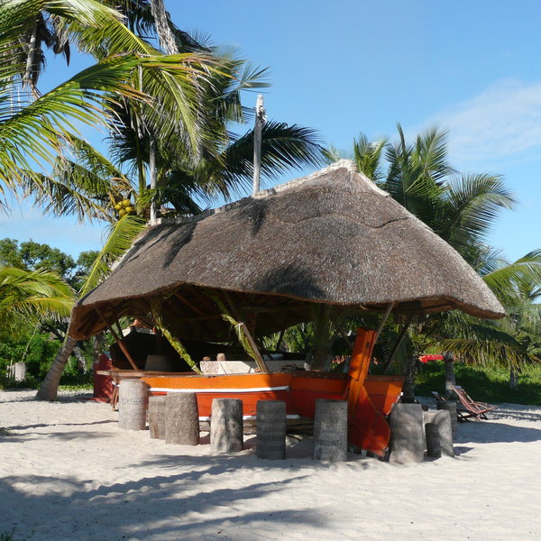 ... and has its own beach bar made from an old dhow!