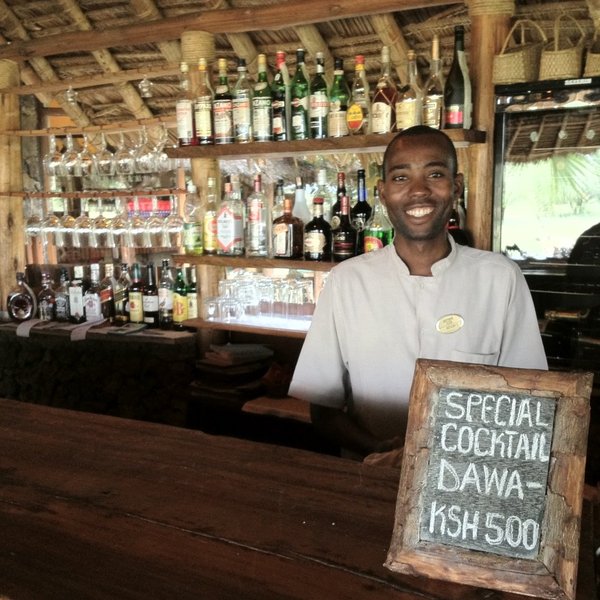 …and the bar never closes - a 'dawa', Swahili for 'medicine', is a good way to start the evening.