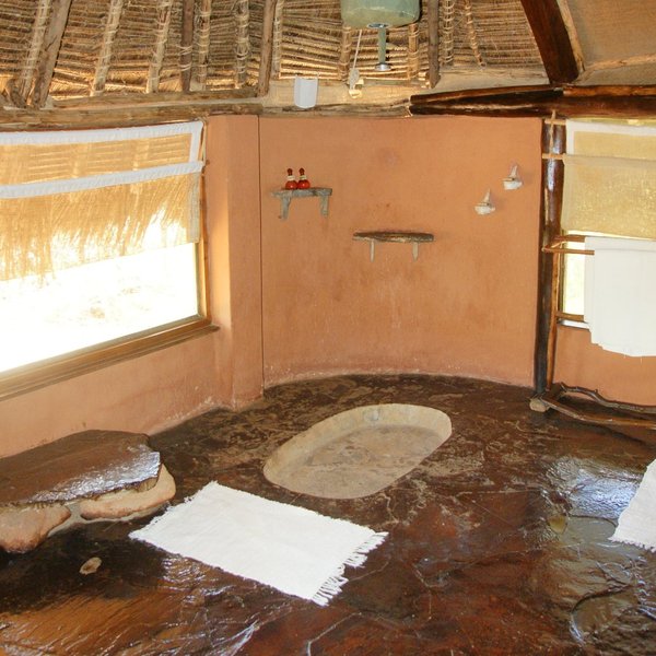 The bathroom in the double is very large (though the shower is traditional 'bucket'-style)…