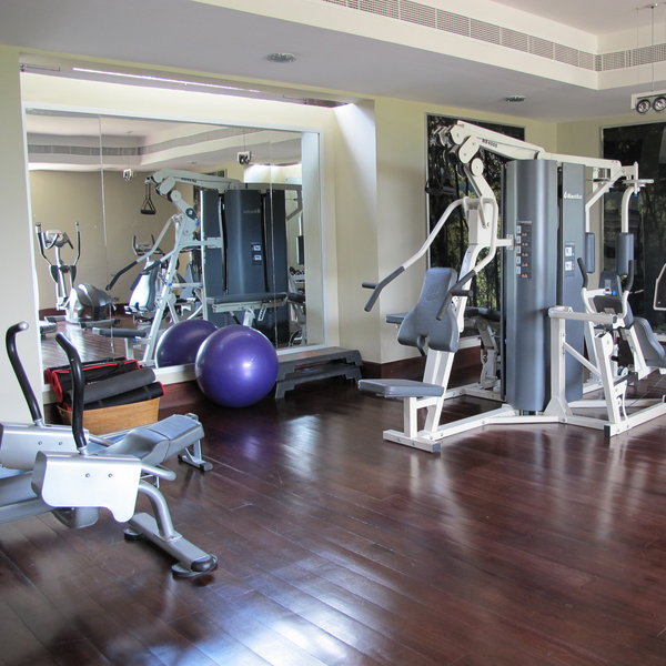 Guests can work out in the lodge's gym between safari activities...