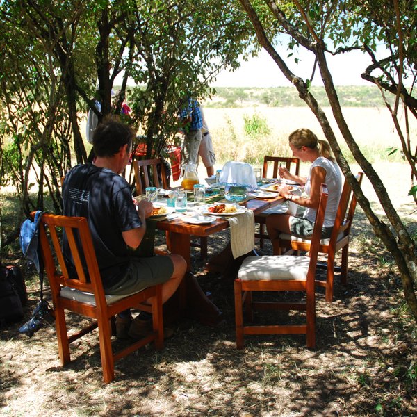 …and eaten communally under the croton trees…