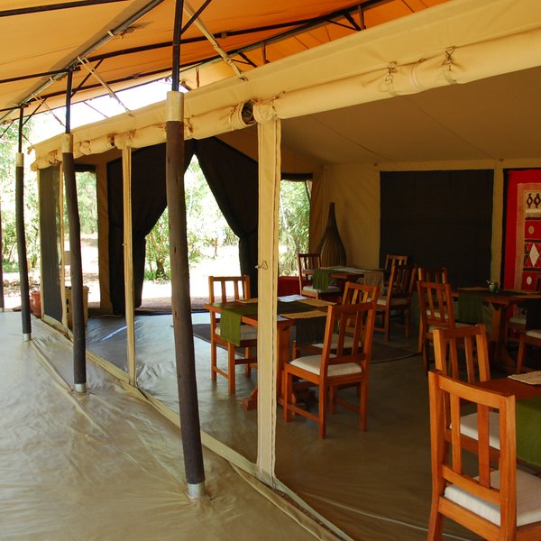 But if guests prefver to dine separately, or if its raining, the dining tent is available…