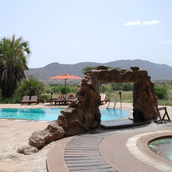 Larsen's pool is unusual at a tented camp, but in this climate it's a welcome asset.