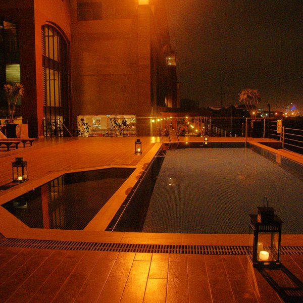 The terrace also houses the swimming pool, which is a welcome asset on a hot afternoon.