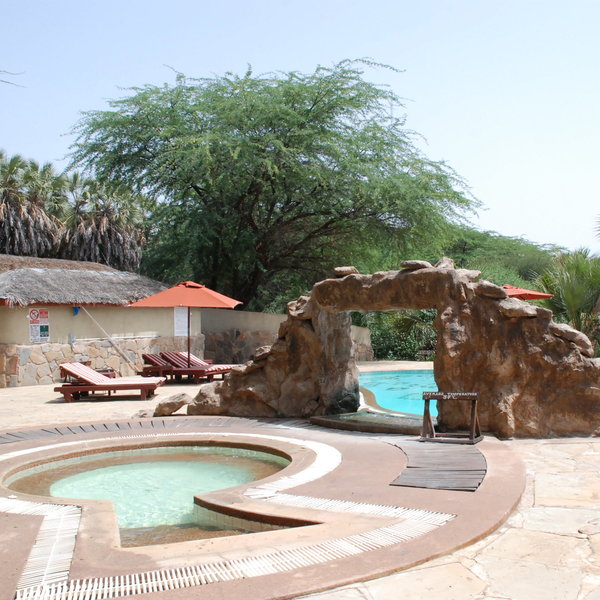 There's also an adjoining Jacuzzi.