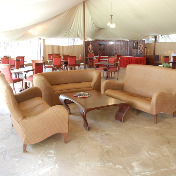 The bar and lounge area are next to the dining area.