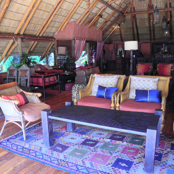 … or on one of the sofas, talking…