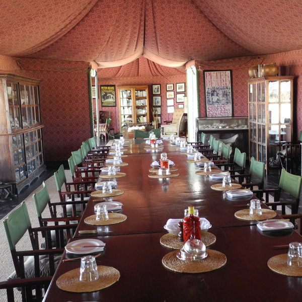 The main tent houses not only the dining and lounge areas, but also a natural history museum...