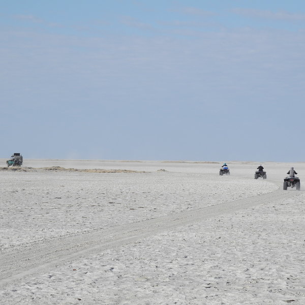 ...and in the dry season (May-Oct) quadbiking excursions across the salt pans.