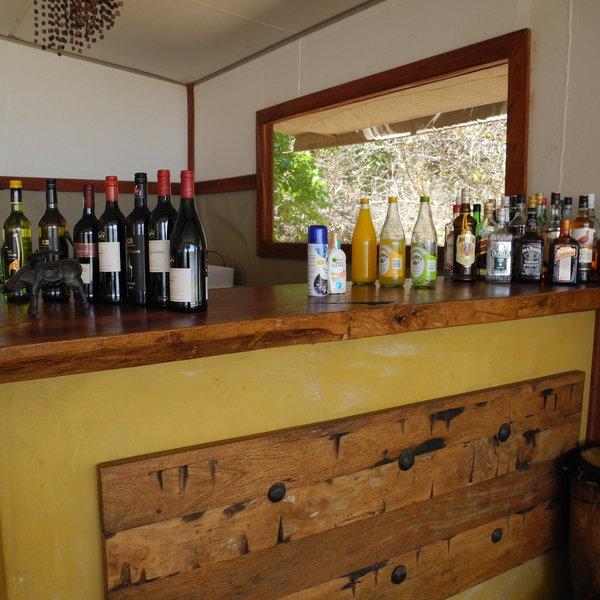 ...has a well stocked bar...