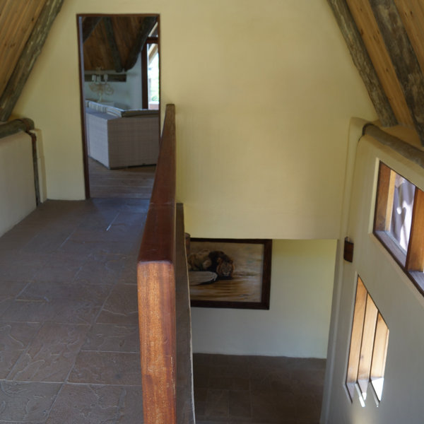 The whole house is on two floors, with the entrance at the top…