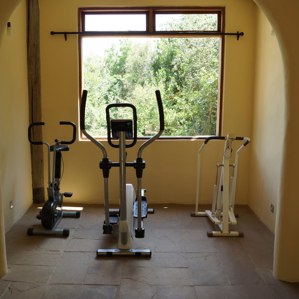 There's even a little fitness corner.