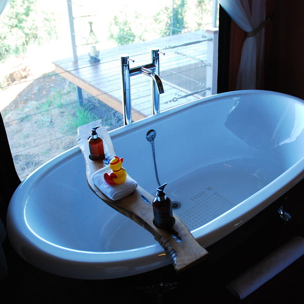 The ensuite bathroom has a clawfoot bathtub as well as a shower...