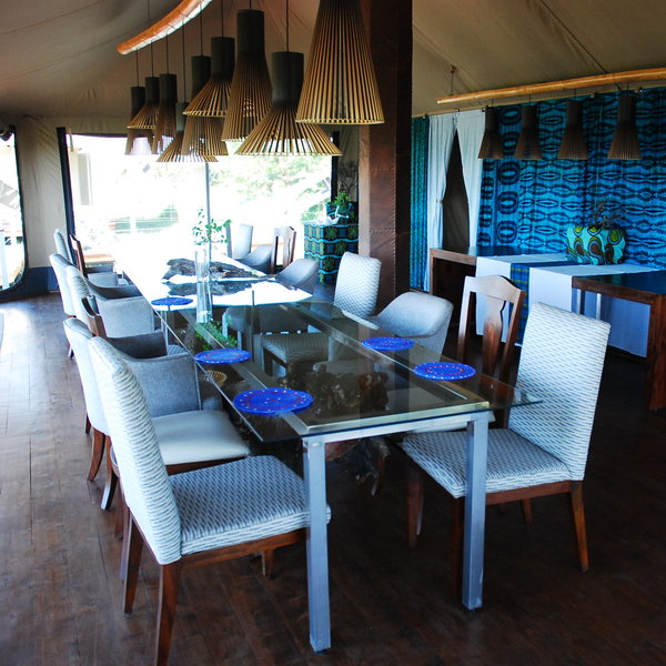 A separate dining tent is where communal meals take place.