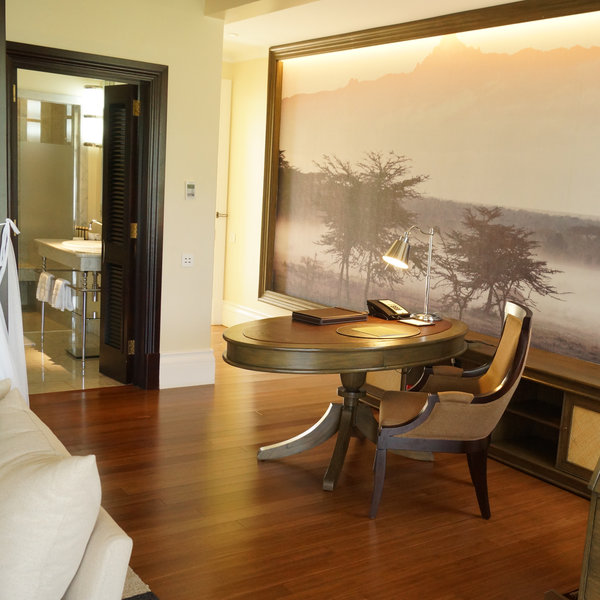 Features include spacious lounge and work areas…