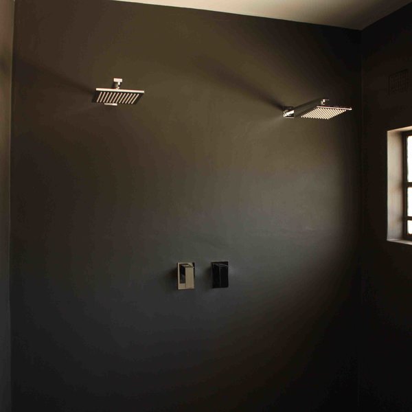 a walk in shower.