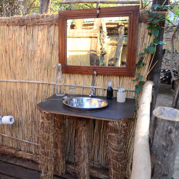 Every chalet has an open-air bathroom ...