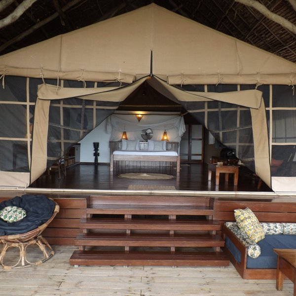 Unusually for a beach property the rooms are all in the form of tents...