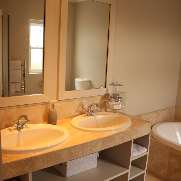 The bathrooms are well appointed. some with double basins..