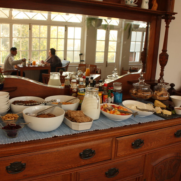 where a lovely buffet is laid out for guests to help themselves.