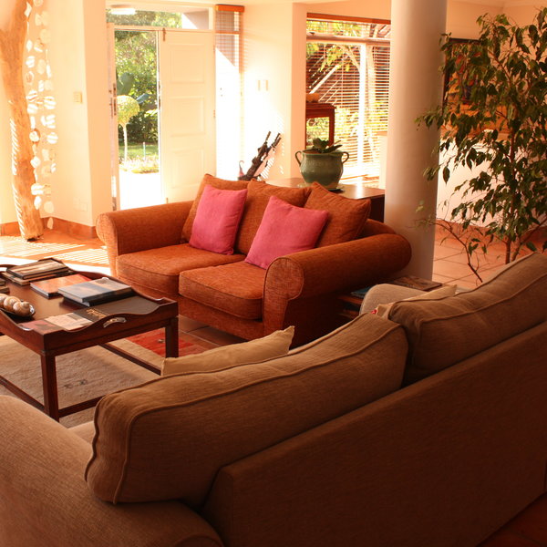 There is a bright comfortable lounge...