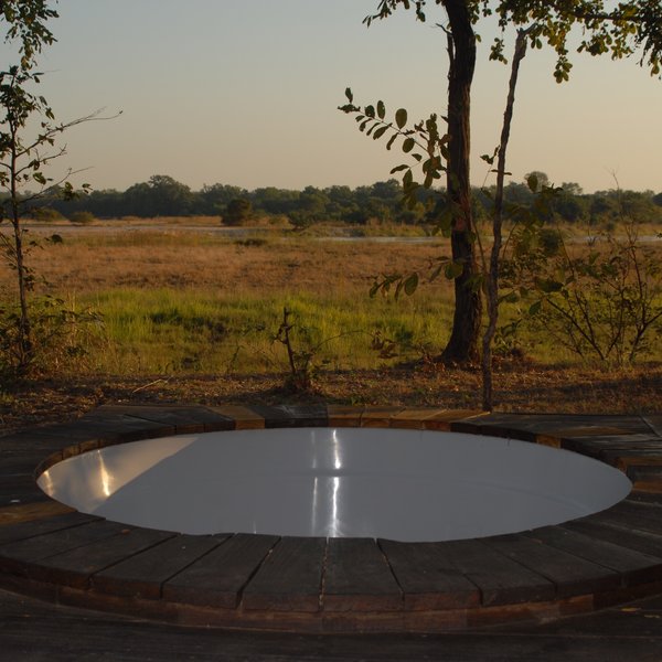 ...and a sunken plunge pool with views over the flood plains.