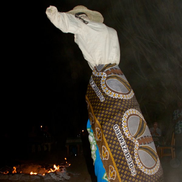 The camp holds 'Boma' nights with traditional dancing, drumming and food..